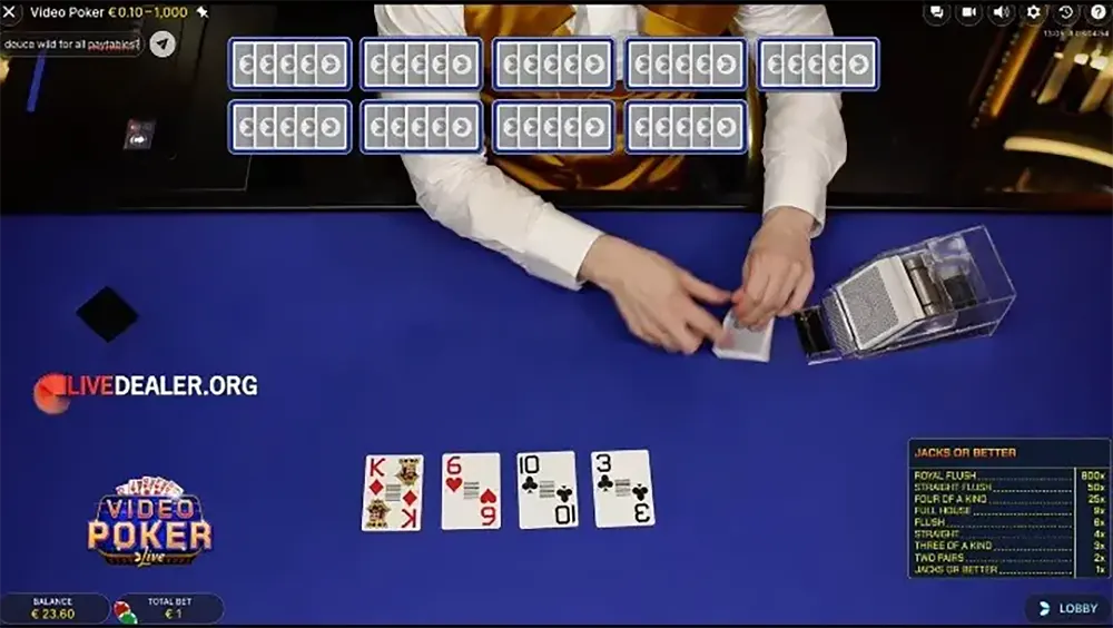 카지노게임 비디오 포커 라이브{Video Poker Live) - 에볼루션
